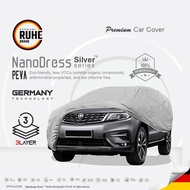 Ruhe Silver Car Cover Outdoor Protection Waterproof Rain Dust Sunshade Kain Tutup Selimut Penutup Ke