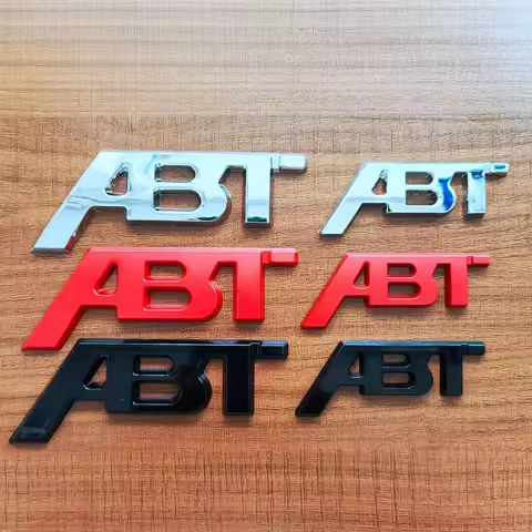 3D Metal Logo ABT Emblem Car Trunk Badge For T6 S5 RS7 C8 Q8 RS6 SQ5 Q5 Q7 RS4 A3 8V A6 ABT Sticker 