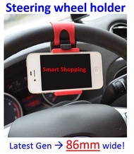 Car Smartphone Holder steering wheel Grab n Hold with one hand Mount GPS Handphone Mobile Portable Car Holder big opening