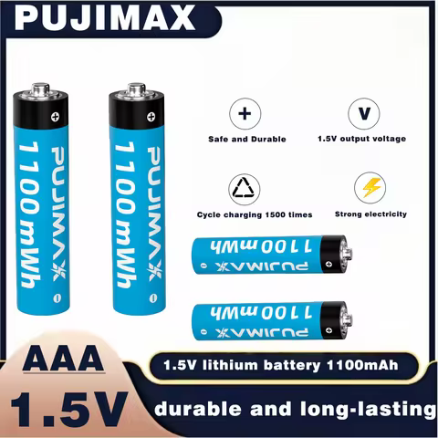 4-60PCS PUJIMAX new AAA 1.5V rechargeable battery 1100mWh lithium battery suitable for remote contro