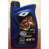 ELF MOTO4 GOLD 20W40 (1L) ELF MOTO 4 GOLD 20W40 20W 40 20 W 40 MINYAK HITAM ENGINE OIL ELF 20W40 100