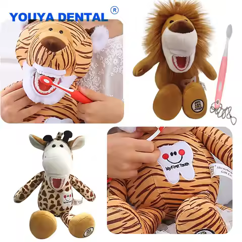 Tooth Brushing Dental Plu Demo With Toothbrush for Kids Learning Brushing Model Teeth Model Cute Ani