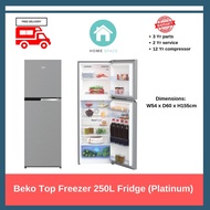 Beko Top Freezer 250L Fridge (Platinum), RDNT251I50VP