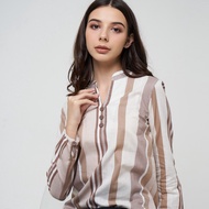 MCB Women's Striped Lavina Brown Blouse BIG Size - 5510062-5104062