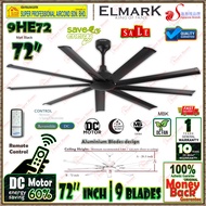 Elmark 72 inch Remote Control Ceiling Fan 9HE72 ORB (Silent DC Motor) 9-Aluminium Blades Design