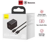 Bộ sạc nhanh nhỏ gọn Baseus Super Si Quick Charger 20W (Type C 20W/18W PD/ QC3.0 Quick charger) -bộ