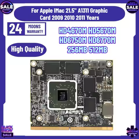 Video Card HD4670M HD5670M HD6750M HD6770M 256MB 512MB for Apple IMac 21.5" A1311 Graphic Card 2009 