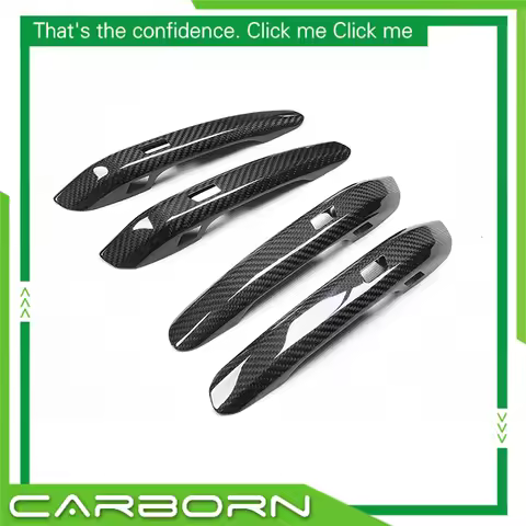 Add On Style Real Carbon Fiber Door Handle Cover For Audi A4 B9 S4 RS4 A5 S5 RS5 Q5L 4Door 2017-2019