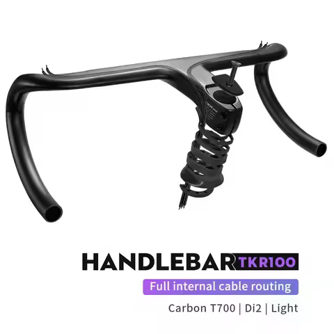 TOSEEK TKR100 Carbon Fiber Bike Road Handlebar Full Internal Cable Routing Bicycle Road Integrated H