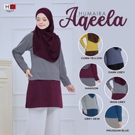 Aqeela (New Color) : T shirt Cotton Muslimah Humaira Design (Saiz S-3XL)