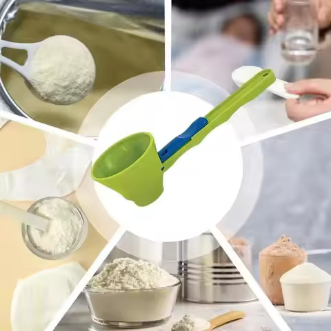 Protein Powder Scoop Mess-Free Sliding Funnel Durable for Whey Supplements Milk Shakes Office Outdoo