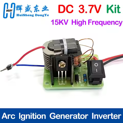 15KV High Frequency DC High Voltage Arc Ignition Generator Inverter Boost Step Up 18650 DIY Kit U Co