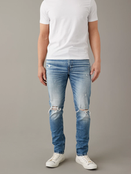 American Eagle กางเกงยีนส์ผู้ชาย MEDIUM W/ DESTROY SLIM FIT สี ELECTRIC BLUE - 011-6484-501
