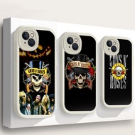 for iPhone 11 12 13 Mini Pro Max Liquid silicone TPU soft Case K274 Guns n roses