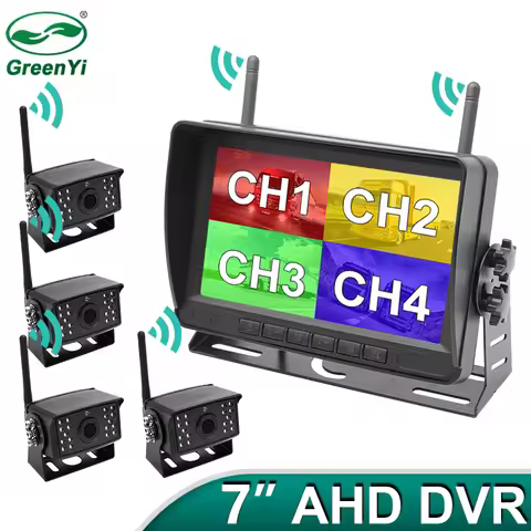 GreenYi 7 inch Wireless DVR Truck Monitor AHD 1280x720P Night Vision Reverse Backup Recorder Wifi Ca