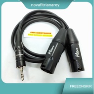 JACK AUDIO 3.5 KREZT TO DUAL XLR CANON MALE HZ-PRO BLACK GCA089/BG
