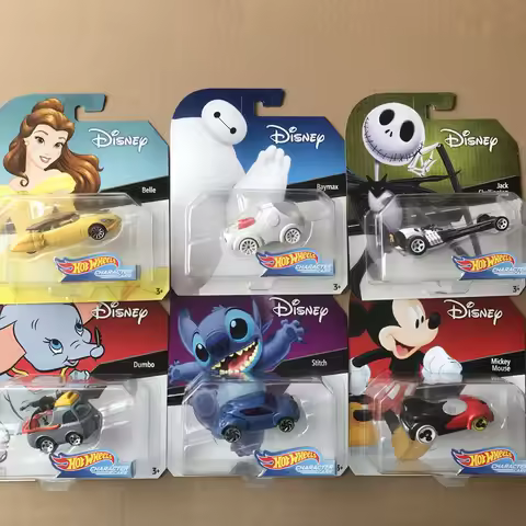 In Stock Hot Wheels Disney 6 Series 1/64 Pluto Anna Olaf Pumbaa Wall Elsa Belle Baymax Collectible C