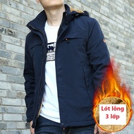 Áo khoác đông nam 3 LỚP lót lông siêu ấm áo khoác nam đẹp 2025 chống nước giữ nhiệt (A11)