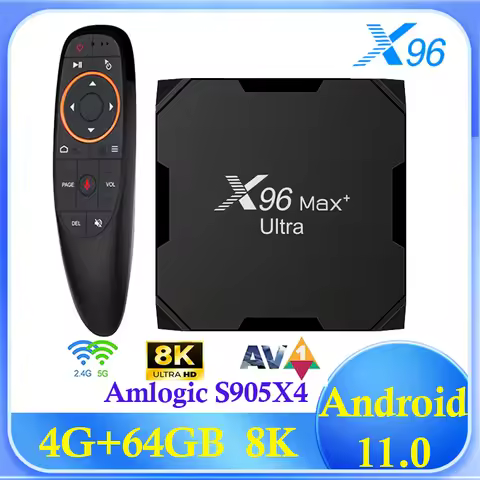 X96 MAX Plus Ultra 4G 32G 64G Amlogic S905X4 Quad Core Smart TV Box Android 11 5G Dual Wifi 4K 8K AV