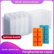 50 Packs Wax Melt Containers 8 Cavity Clear Empty Plastic Wax Melt Molds Cubes Clamshells for Tarts 