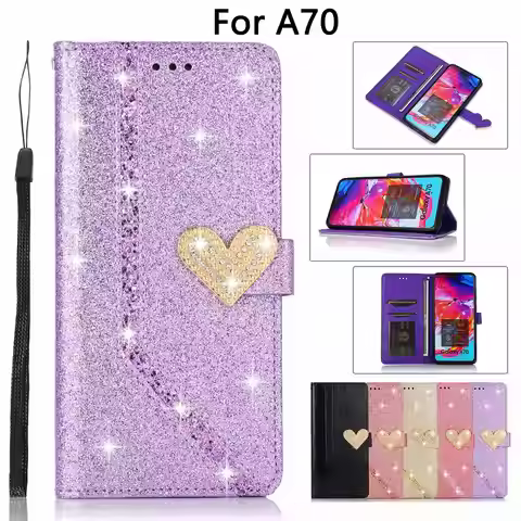 35X*Solid color Leather Case Flip Phone Case For SAMSUNG GALAXY A510 A51 A50 A5 A8 A42 A41 A40 A34 A