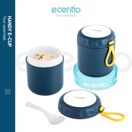 ecentio Cangkir sup 400ml Mangkok sup Portable Anti Tumpah Panci sup Free Sendok BPA FREE