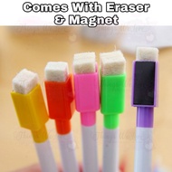 [SG SELLER] [FREE SHIPPING] Mini Whiteboard Marker Pen With Eraser Cleaner Magnet Fridge Markers Writing Pen Accessories