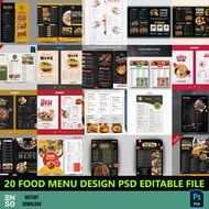 PSD Food Menu 20 Design PSD Files | High Quality Editable PSD Menu Design (SW117)