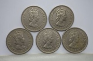 香港1971年KN伍毫5枚硬幣.流通品