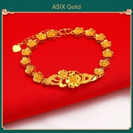 ASIX GOLD 916 Gold Womens Bracelet Lucky Flower Korean Gold