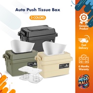 Auto Push Tissue Box Spring Base Camping Style Tissue Box Multipurpose Tissue Storage Box