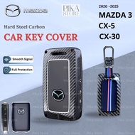 New Mazda 3 CX30 CX5 Key Cover Steel Case Holder Carbon Cover Kunci Mazda 3 Key Cover Accessories