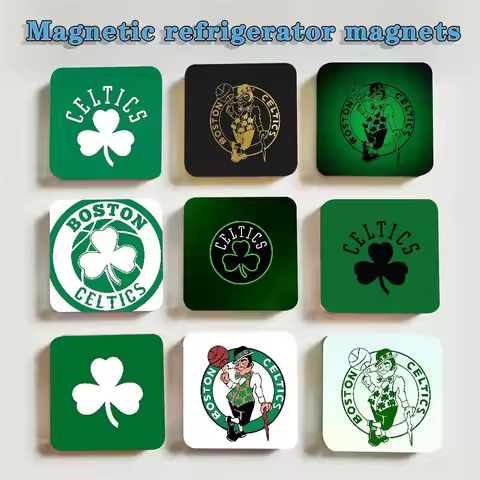 B-Boston C-Celtics Acrylic Fridge Magnet Set Creative Square Decorative Adhesive Stickers Magnets Fo