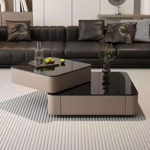 Minimalist Aesthetic Coffee Table French Trendy Elegant Organizer Drawer Coffee Table Cool Eclectic 