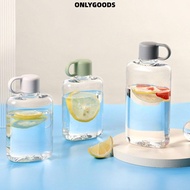 ONLYGOODS Water Bottle, Transparent 360ML/500ML Plastic Water Bottles,  Portable Large Capacity Flat