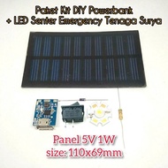 PAKET 5 IN 1 MODUL KIT POWERBANK PANEL SURYA SOLAR CELL