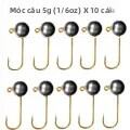 10 Chiếc Micro Đầu Jig Móc Câu Cá 1G-5G Mini Quay Băng Móc Câu Cá Thép Carbon Cao Cấp Không Barb Mềm