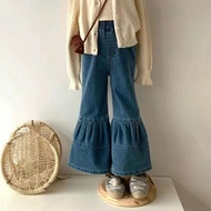 2025 Jeans Kids Girl Korean Style Wide Leg Jeans Demin Jeans Flared Jeans