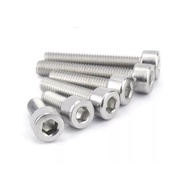 (2pc) screw M4 6mm/8mm/10mm/12mm Hex socket  capHead Screw 304 stainless steel