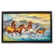 Horse Painting Complete Frame 60.x 100 cm