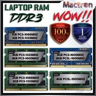 8GB DDR3 RAM LAPTOP / NOTEBOOK - ORIGINAL MIX BRAND [ 1 YEAR WARRANTY ]