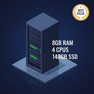 Virtual Private Server(VPS) Windows/Ubuntu- Basic Package 8GB/140GB SSD/200Mbps Speed (Full Administ