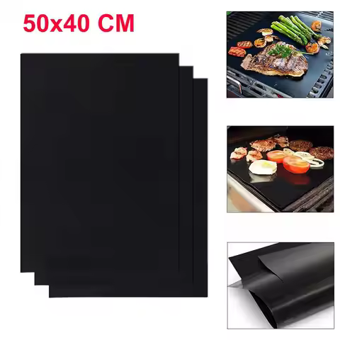 Non-stick BBQ Accessories Grill Mat Barbecue Outdoor Baking Pad Reusable BBQ Cooking Grilling Sheet