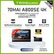 70mai A800SE Dashcam | 4K Resolution | 2 Channel | Built in GPS Night Vision | ADAS | App Control Ty