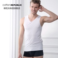 Cotton Republic Men's Modal Cut Seamless V-neck Vest Sexy Slim Fit Fashion Base Men's Vest