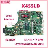 X455LD  i3 i5 i7 CPU Mainboard For ASUS X455L X455LF X455LJ X455LD A455L F454L X455LA X455LAB X455LN