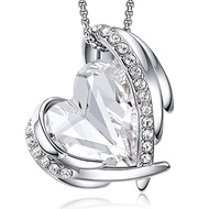 CDE Love Heart Pendant Necklaces for Women Silver Tone Rose Gold Tone Birthstone Christmas Jewelry G