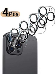 4入組全覆蓋保護玻璃相容於 iPhone 11 12 13 Pro Max XR X 相機保護膜 iPhone 14 Pro Max 透明鏡頭保護膜
