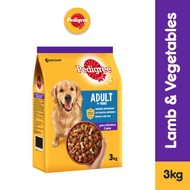 PEDIGREE Dog Food – Adult Dog Food in Lamb &amp; Vegetable Flavor 3kg. Dog Food Dry Food for Complete &amp; Balanced Nutrition