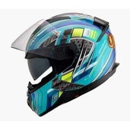 Gracshaw G9200 Grandio On X On Green Fullface Helmet (Double Visor) Twiins Bluetooth